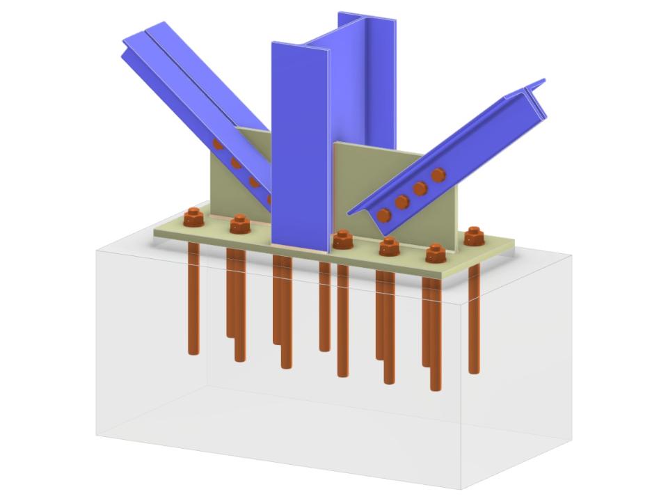 Model 005730 | Column Base with Two Diagonals of Vertical Bracing