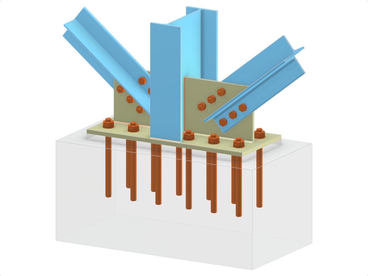 Model 005731 | Column Base with Two Diagonals of Vertical Bracing