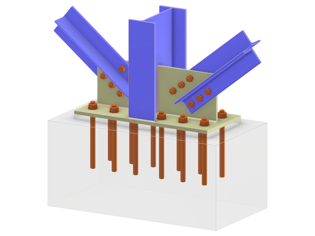 Model 005731 | Column Base with Two Diagonals of Vertical Bracing
