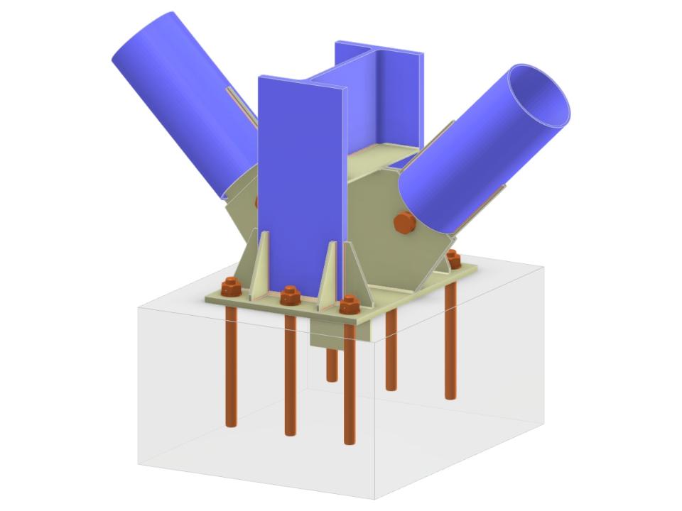 Model 005733 | Column Base with Two Diagonals of Vertical Bracing