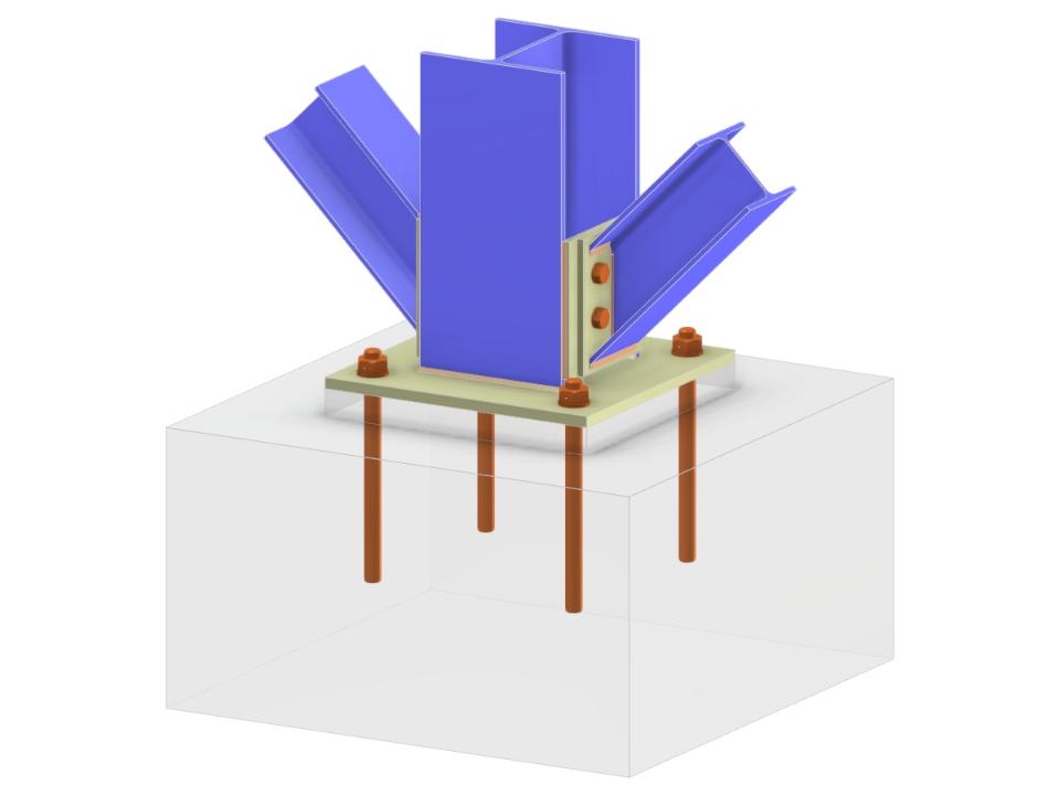 Model 005734 | Column Base with Two Diagonals of Vertical Bracing