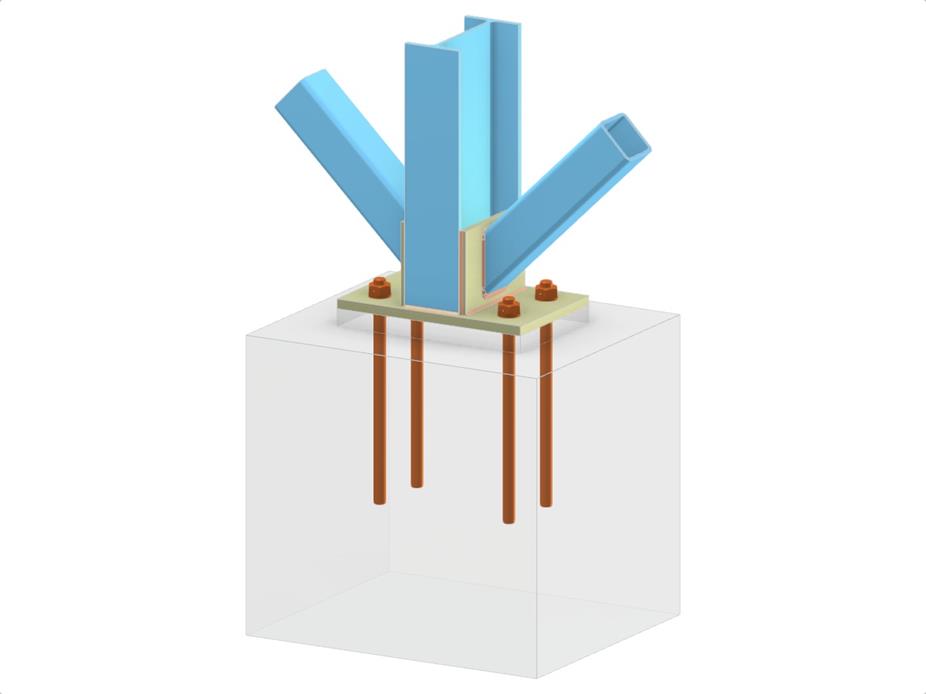 Model 005736 | Column Base with I-Profile and RHS Diagonals of Vertical Bracing
