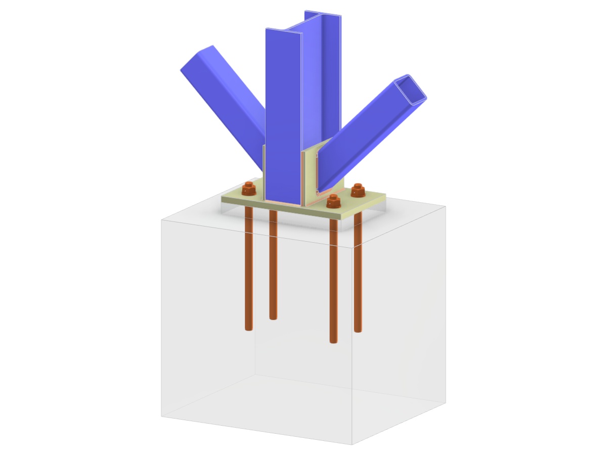 Model 005736 | Column Base with Two Diagonals of Vertical Bracing