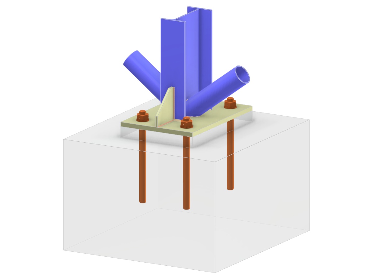 Model 005738 | Column Base with Two Diagonals of Vertical Bracing