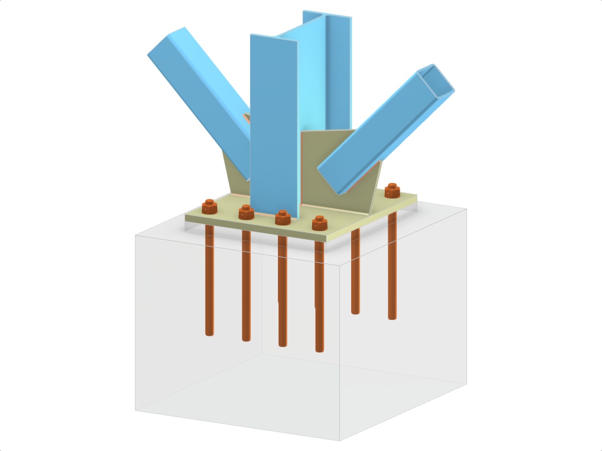 Model 005740 | Column Base with Ribs and Welded Diagonal Connection