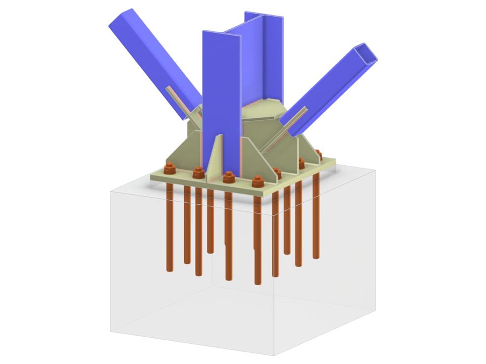 Model 005743 | Column Base with Two Welded Diagonals of Vertical Bracing