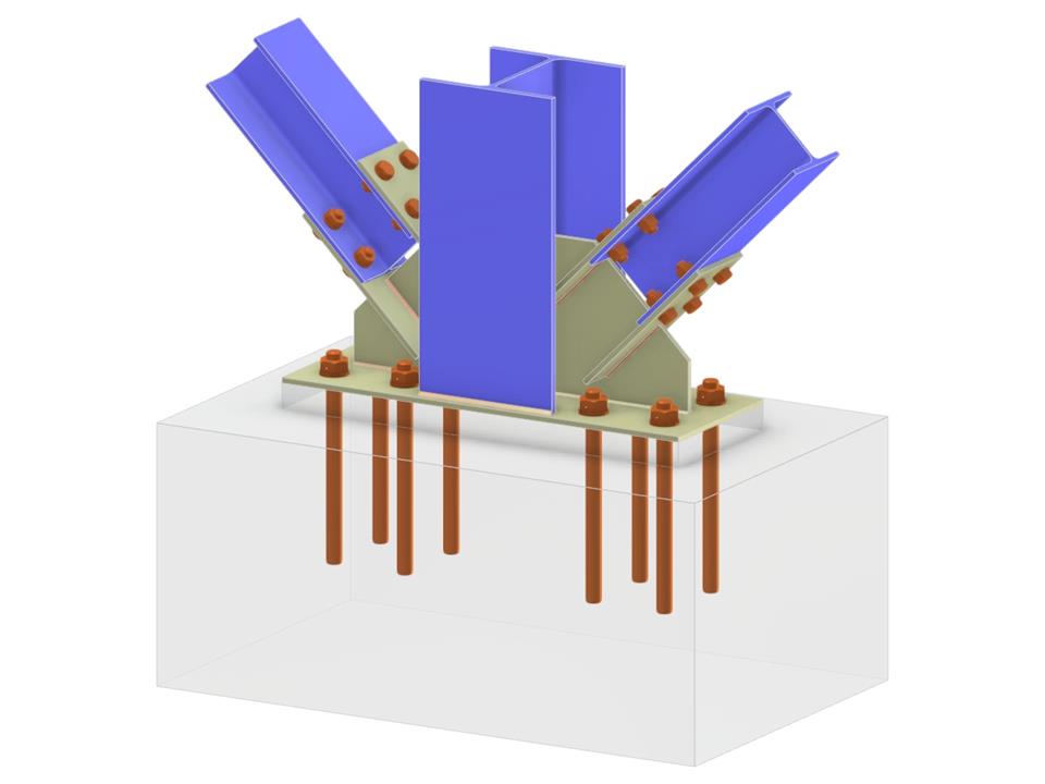 Model 005745 | Column Base with Bolted Diagonals of Vertical Bracing