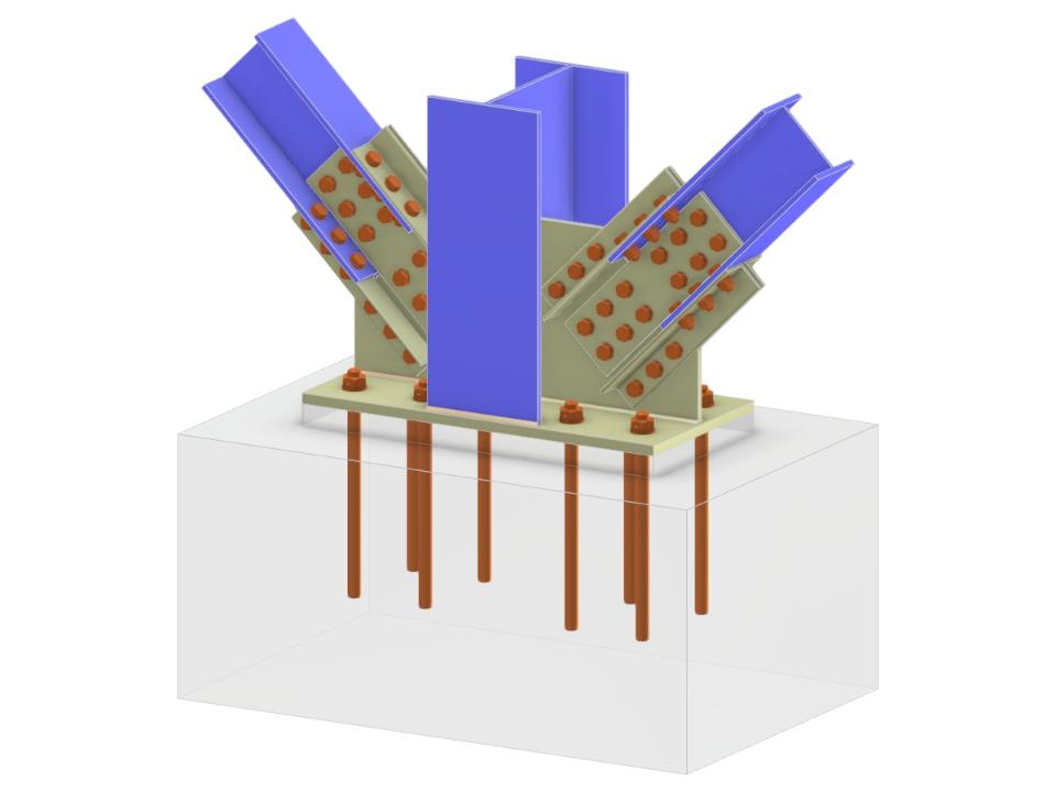 Model 005746 | Column Base with Bolted Diagonals of Vertical Bracing