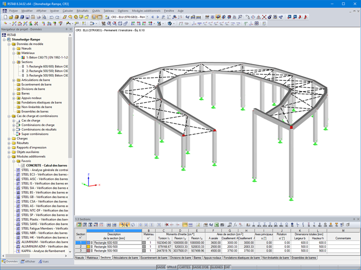 Model of an access ramp in RSTAB 8 | © SPIC SAS
