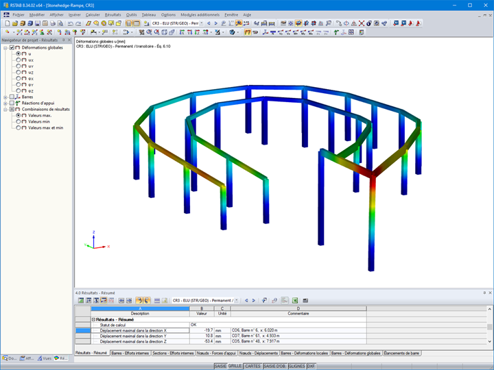 Loads acting on the ramp structure in RSTAB 8 | © SPIC SAS