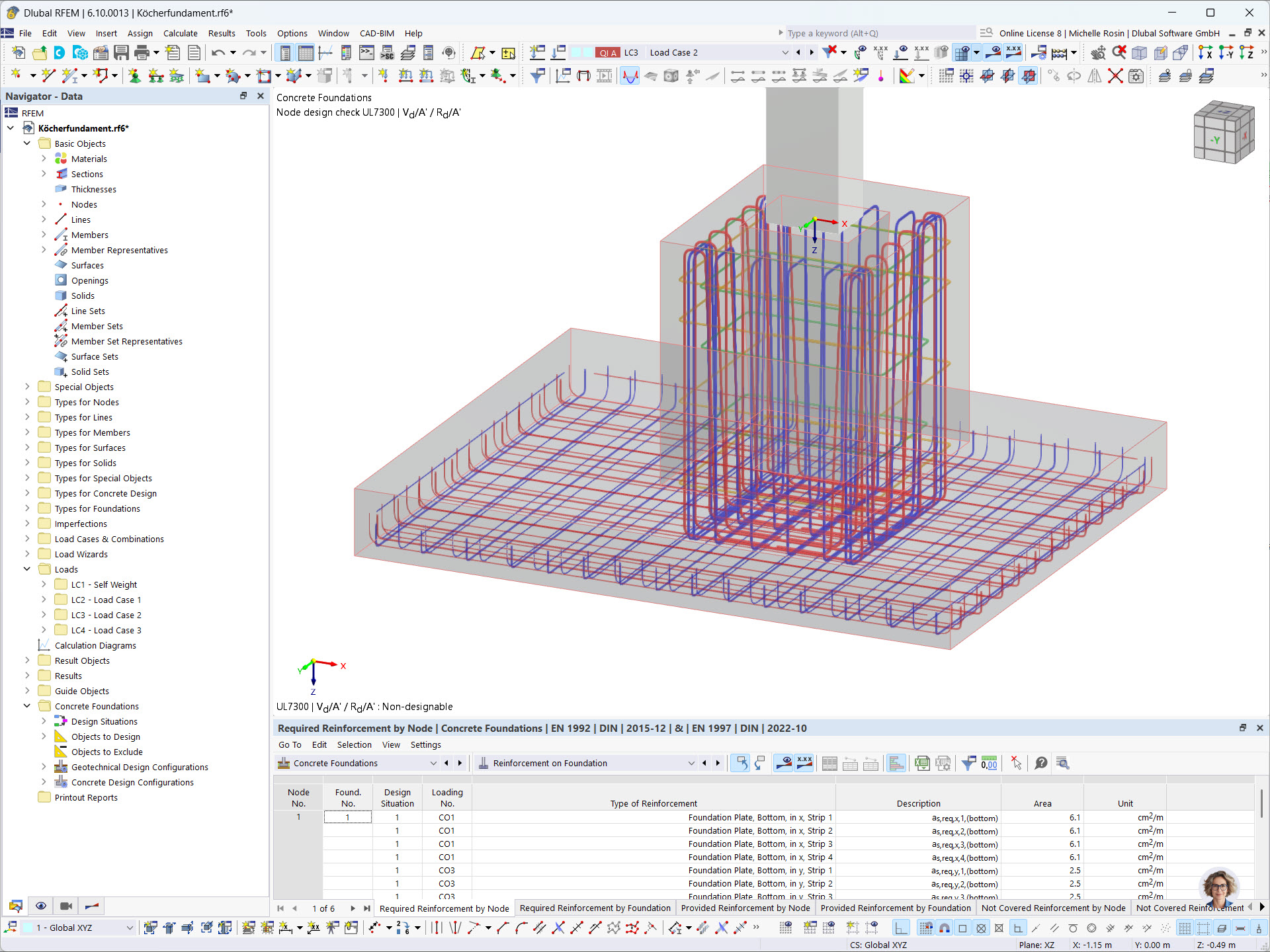 Socket footing design with the RFEM add-on for concrete foundations with smooth or rough sides. Practical application shows the variety of options.
