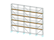 Aluminum scaffolding for structural projects, detailed view. Structural analysis for load transfer.