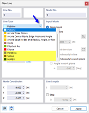Line types for tendons