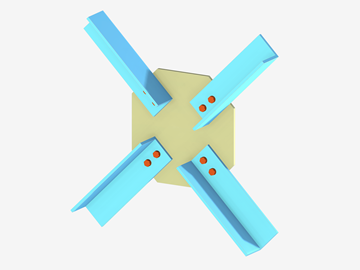 A detailed illustration of a bolted gusset plate truss connection showing structural integrity and joint assembly.