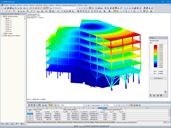 Load cases and deformations of the WOOD office building model, Grenoble peninsula | © Arborescence Ingénierie des structures bois