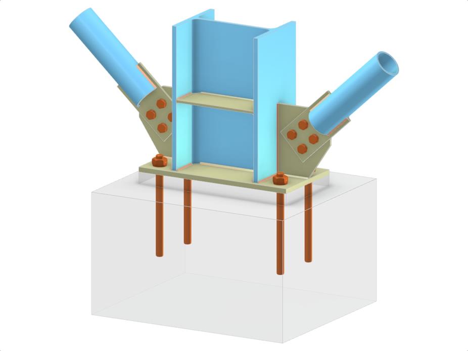 Model 005772 | Column Base with Gusset Plate and Bolted Diagonal Connection