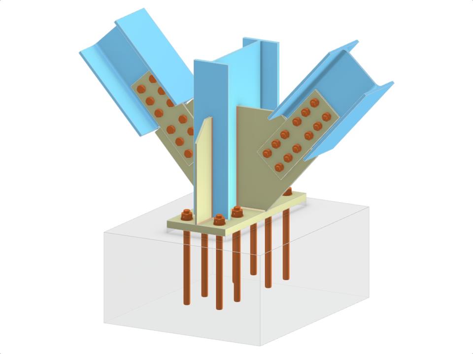 Model 005774 | Column Base and Two Bolted Diagonals