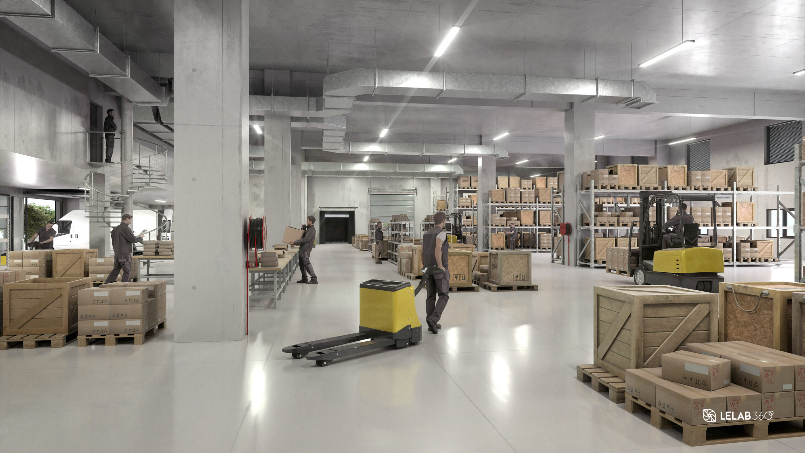 3D rendering of the warehouse interior | © AEW -STONEHEDGE