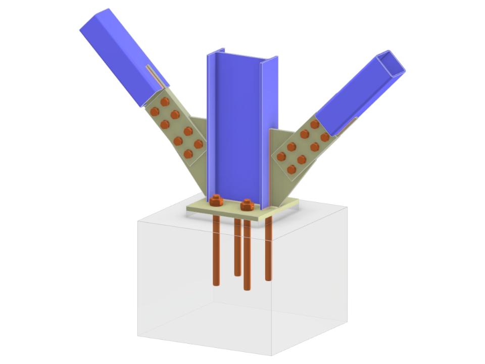 Model 005775 | Column Base with Two Diagonals of Vertical Bracing