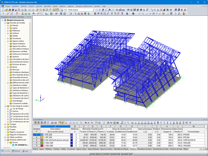 Model of the Aimé Césaire Airport in RFEM 5 | © AIA Life Designers, architects