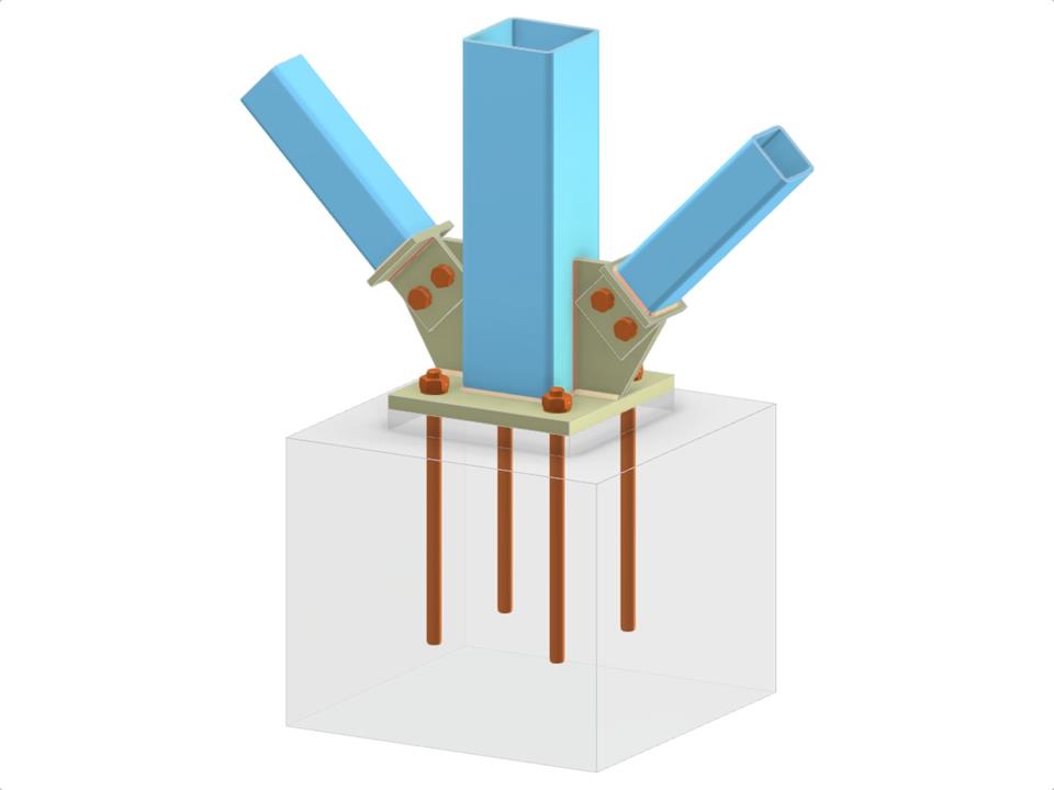 Model 005780 | Column Base with Gusset Plate and Bolted Diagonal Connection