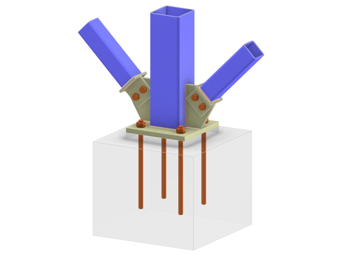 Model 005780 | Column Base with Gusset Plate and Bolted Diagonal Connection