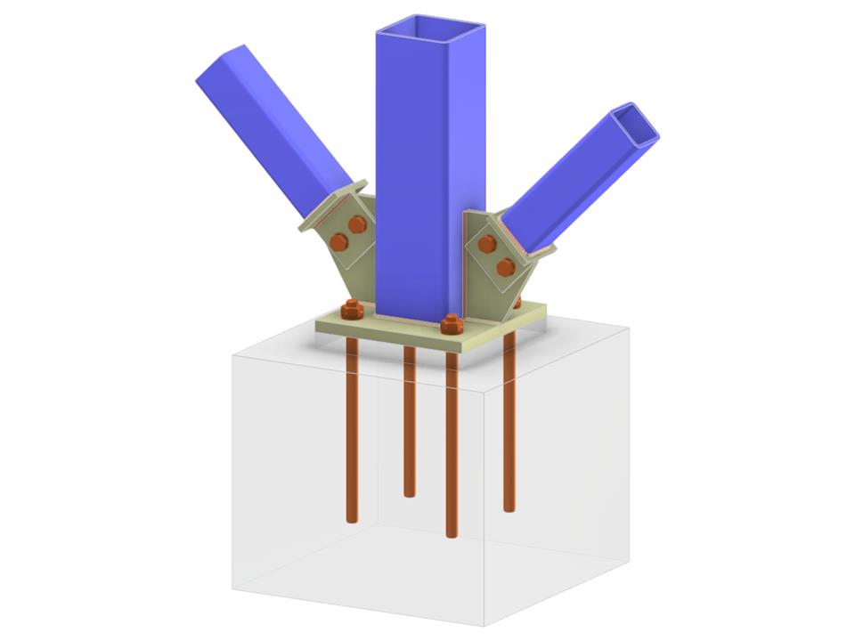 Model 005780 | Column Base with Gusset Plate and Bolted Diagonal Connection