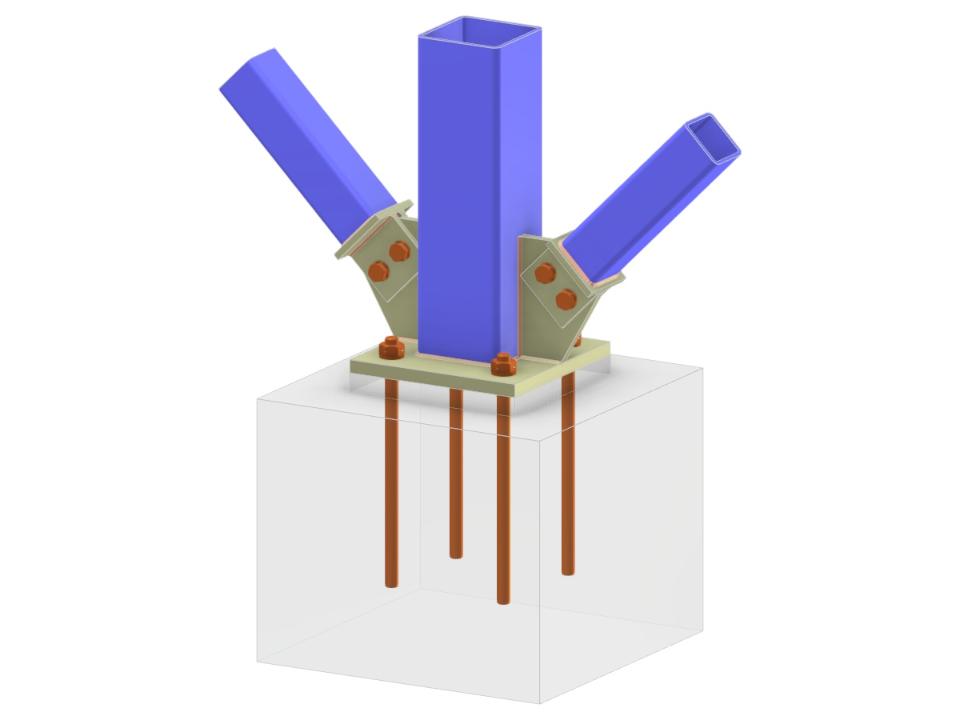 Model 005781 | Column Base with Gusset Plate and Bolted Diagonal Connection