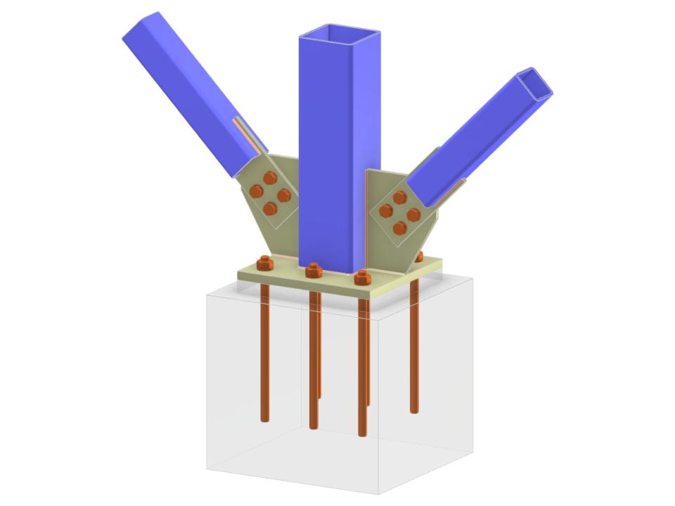 Model 005783 | Column Base and Bolted Diagonal Connection