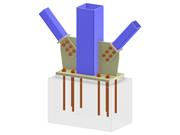 Model 005785 | Column Base and Bolted Diagonal Connection