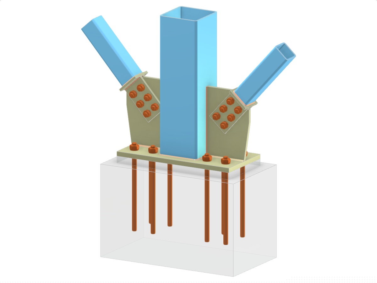 Model 005787 | Column Base and Bolted Diagonal Connection
