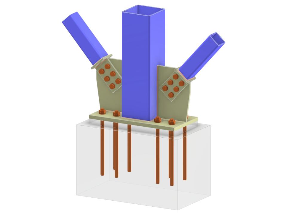 Model 005787 | Column Base and Bolted Diagonal Connection