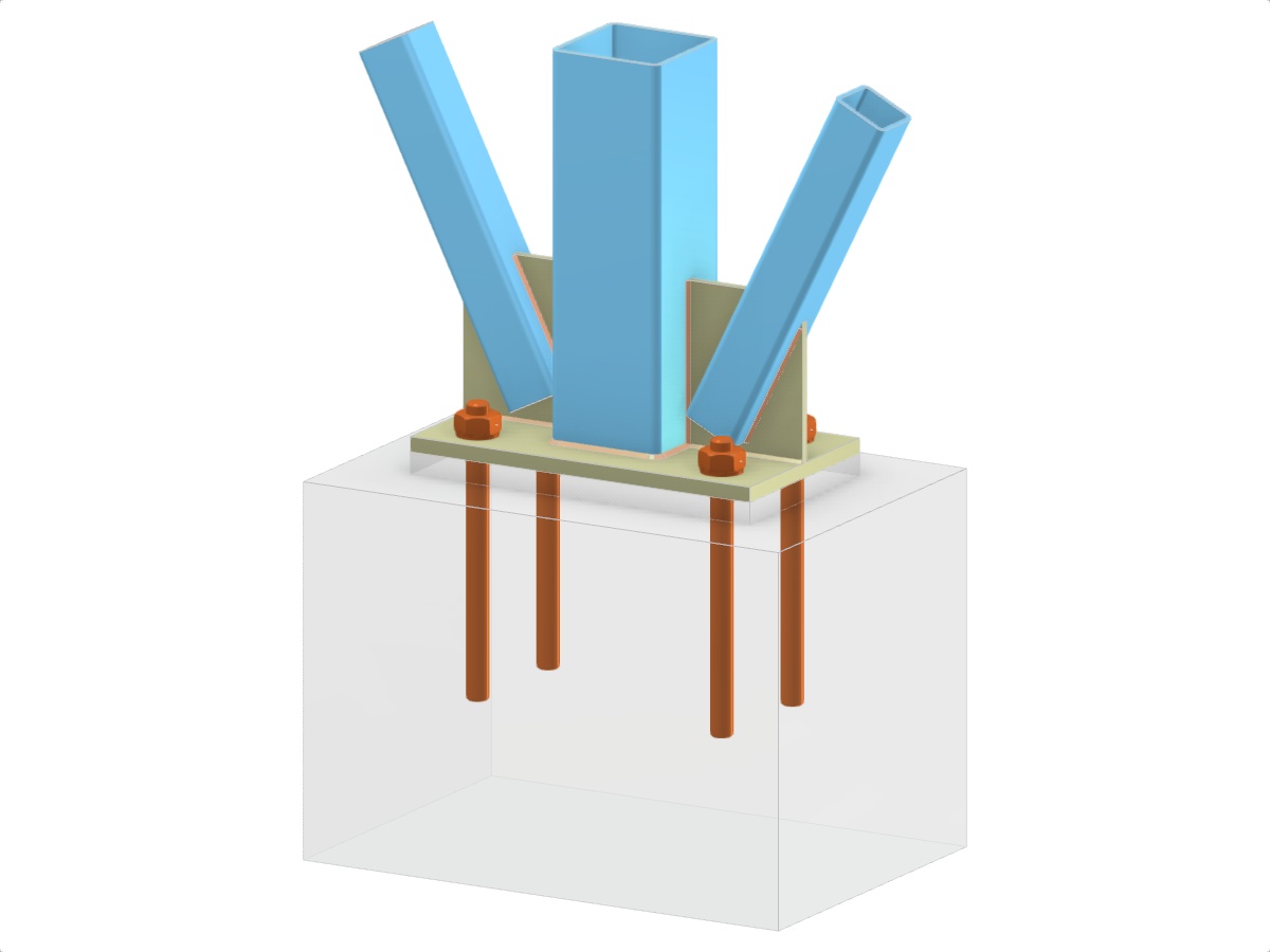 Model 005803 | Column Base and Two Diagonals of Vertical Bracing
