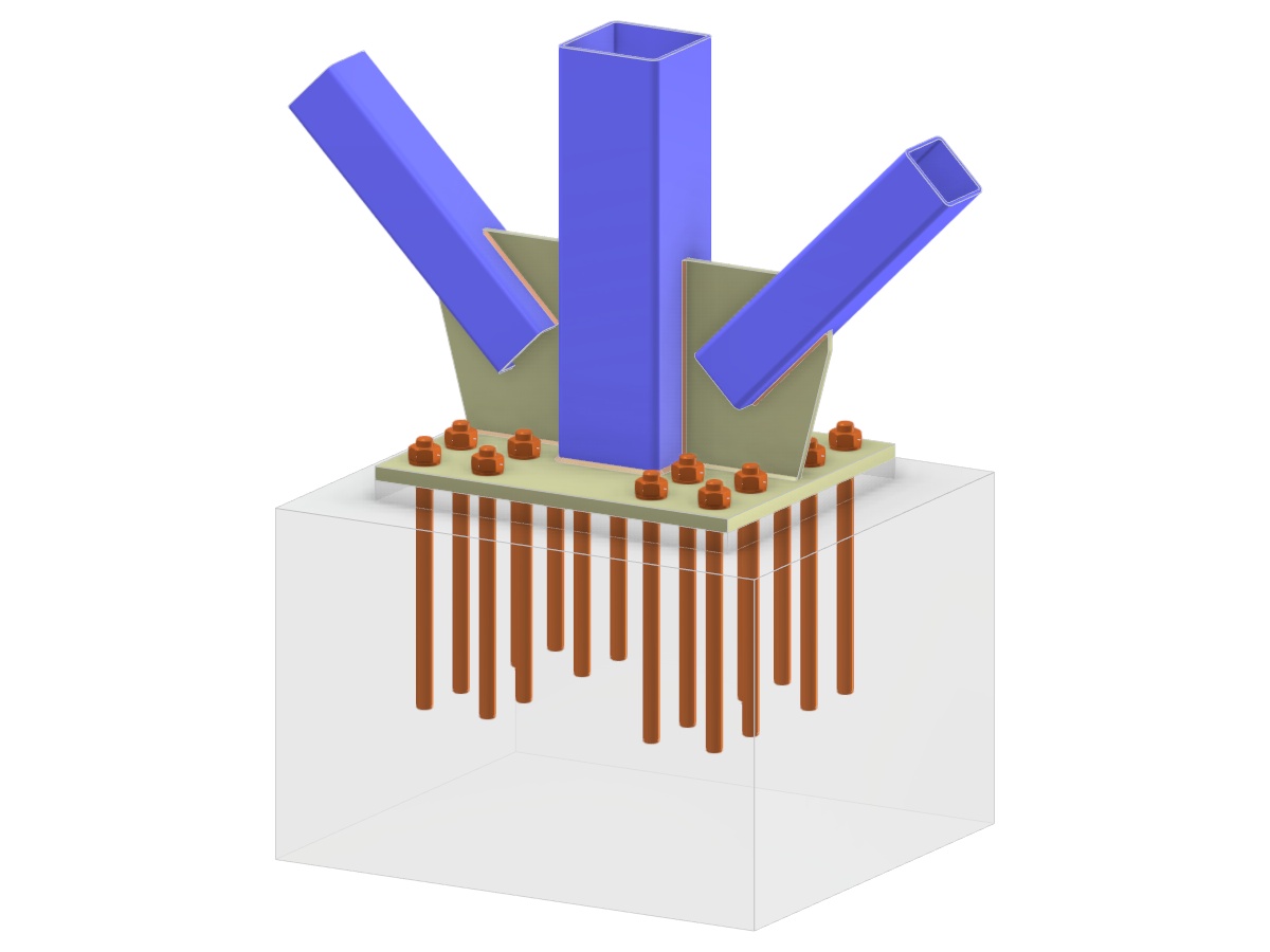Model 005804 | Column Base and Two Diagonals of Vertical Bracing