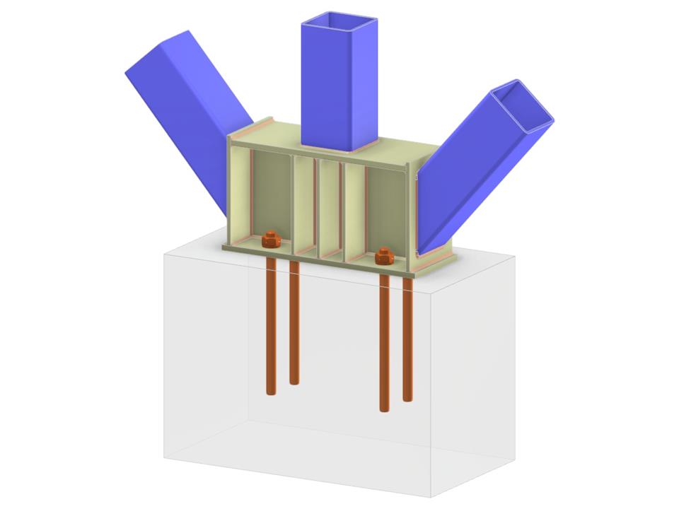 Model 005809 | Column Base with Two Diagonals of Vertical Bracing
