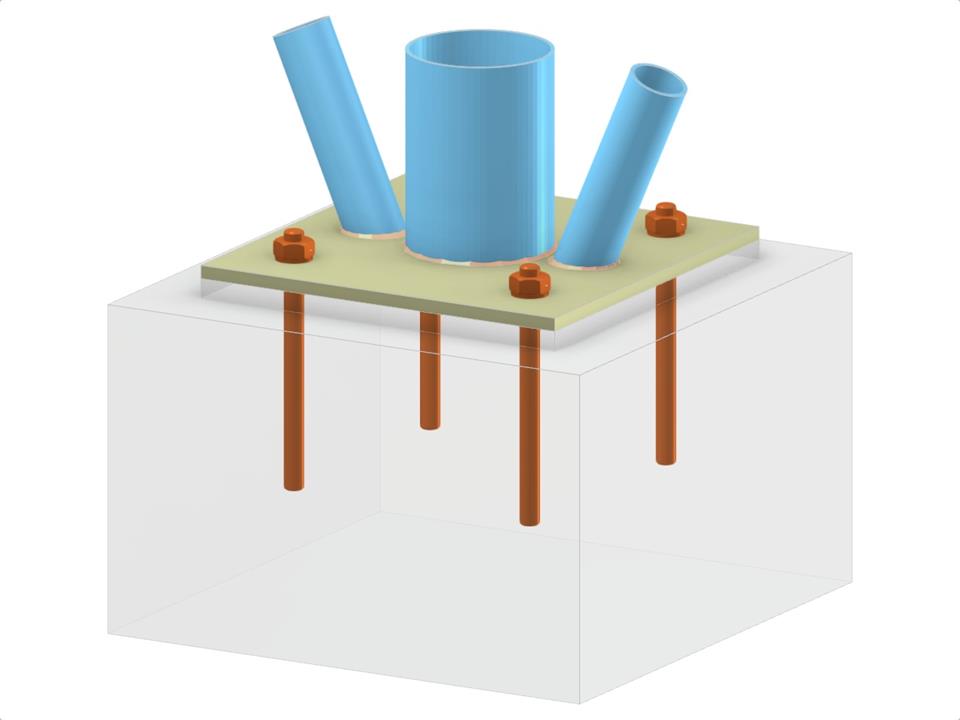 Model 005811 | Column Base with Two Diagonals of Vertical Bracing