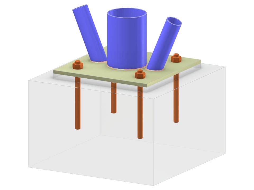 Model 005811 | Column Base with Two Diagonals of Vertical Bracing