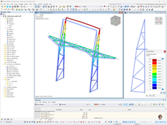 Display of the deformation of a facade support made of steel structure with RFEM 6.