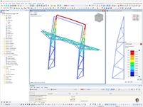 Display of the deformation of a facade support made of steel structure with RFEM 6.