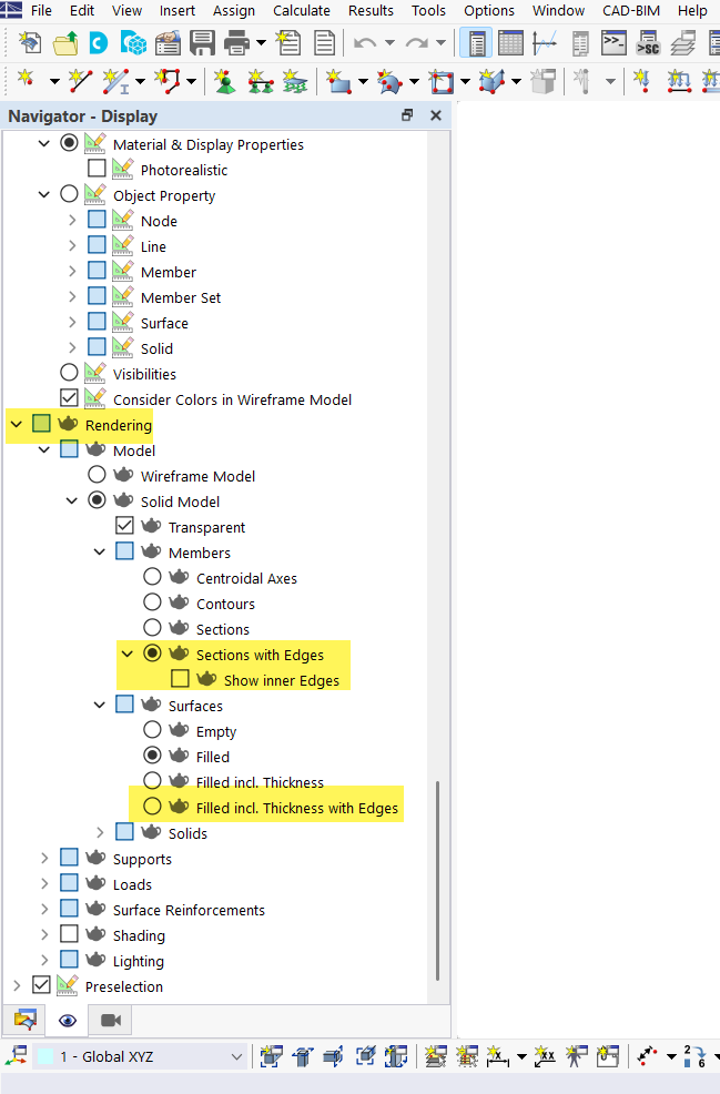 Rendering of edge objects for export as DXF files. Shows details of structured edges for precise display.