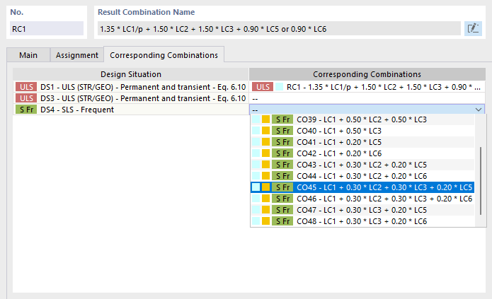 Specifying Associated Combinations for Design Situation