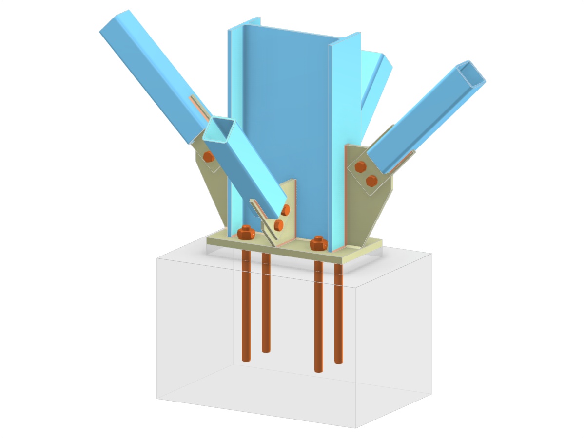 Model 005816 | Column Base with Four Diagonals of Vertical Bracing