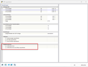 Selection window with various options for DXF export