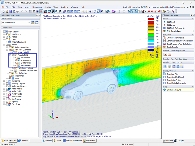Velocity x-Component Field