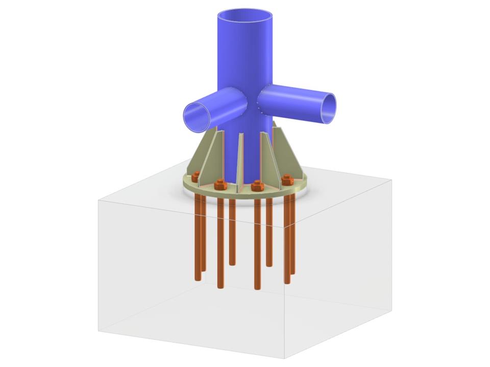 Model 005847 | Column Base with Horizontals of Vertical Bracing