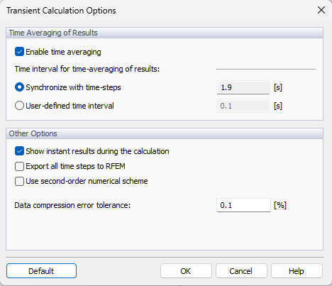 Transient Calculation Options