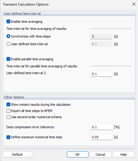Transient Calculation Options