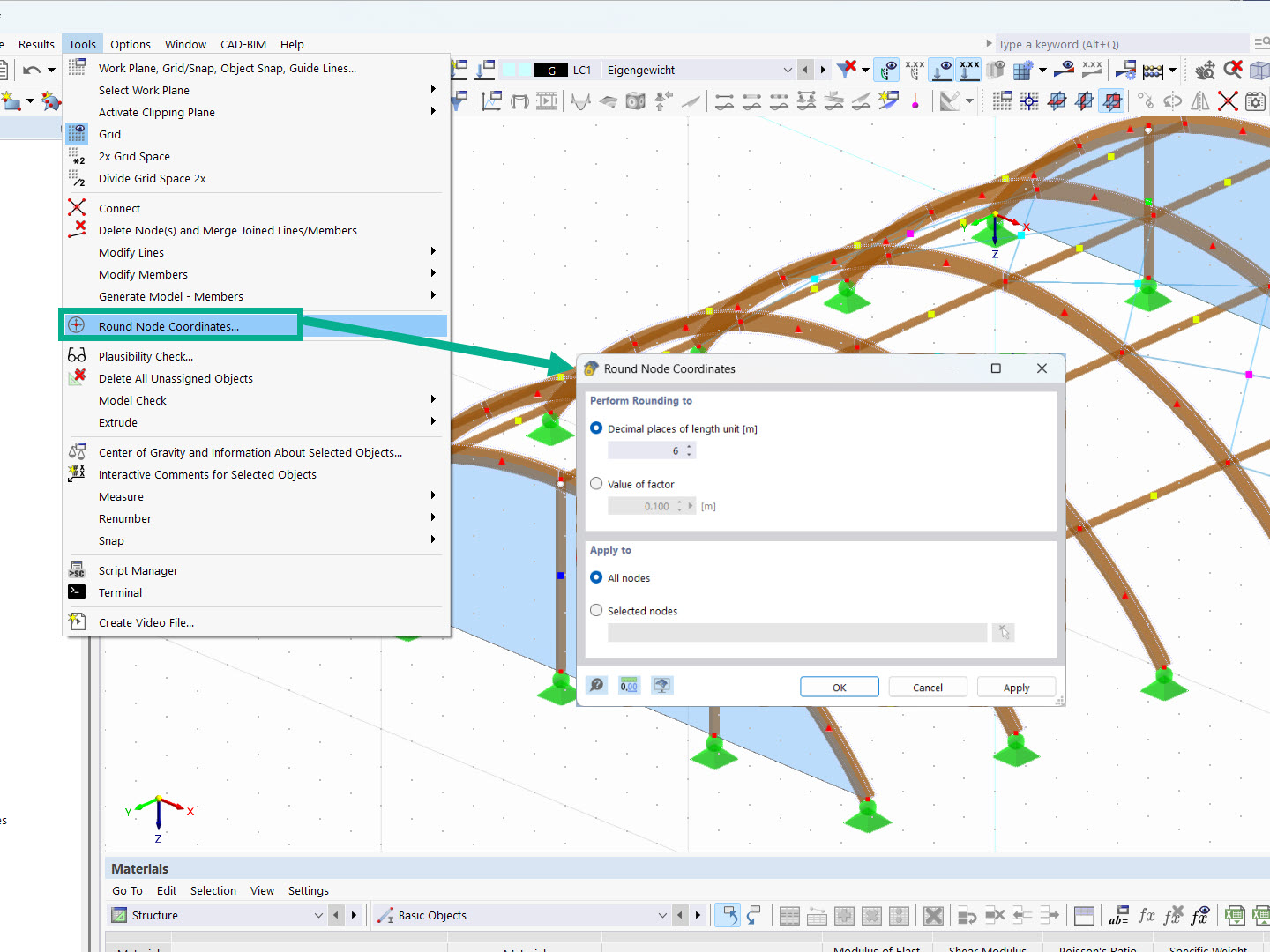 Feature for rounding node coordinates to a fixed number of decimal places.
