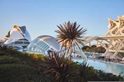 Panorama of the City of Arts and Sciences in Valencia, designed by Santiago Calatrava.