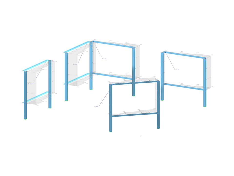 Beam model for demonstrating the input of variable loads using the load wizard from surface loads in construction.